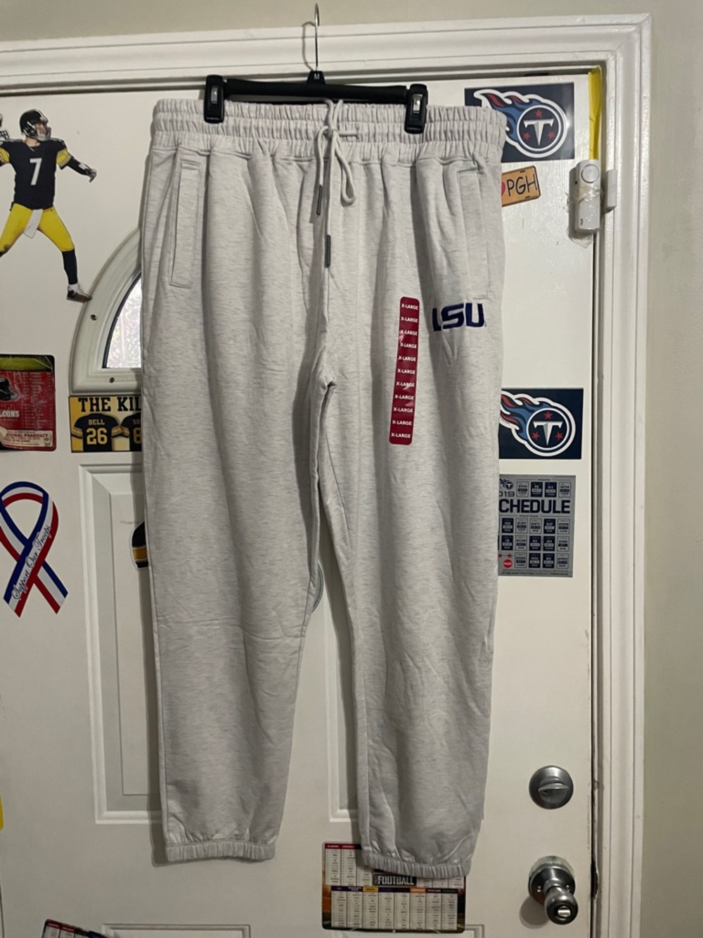 Light Gray Men's Jogger Sweatpants with Elastic Waist